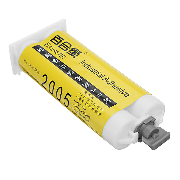 BAIHERE Clear Epoxy Resin A B Adhesive 5 Minutes Quick Drying Strong Adhesive Crystal Glue 50g