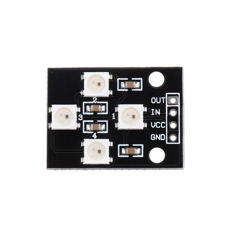 5pcs WS2812B-4 5V 5050 RGB LED Lamp Panel Board 4-Bit Full-color Driver Module Development Board