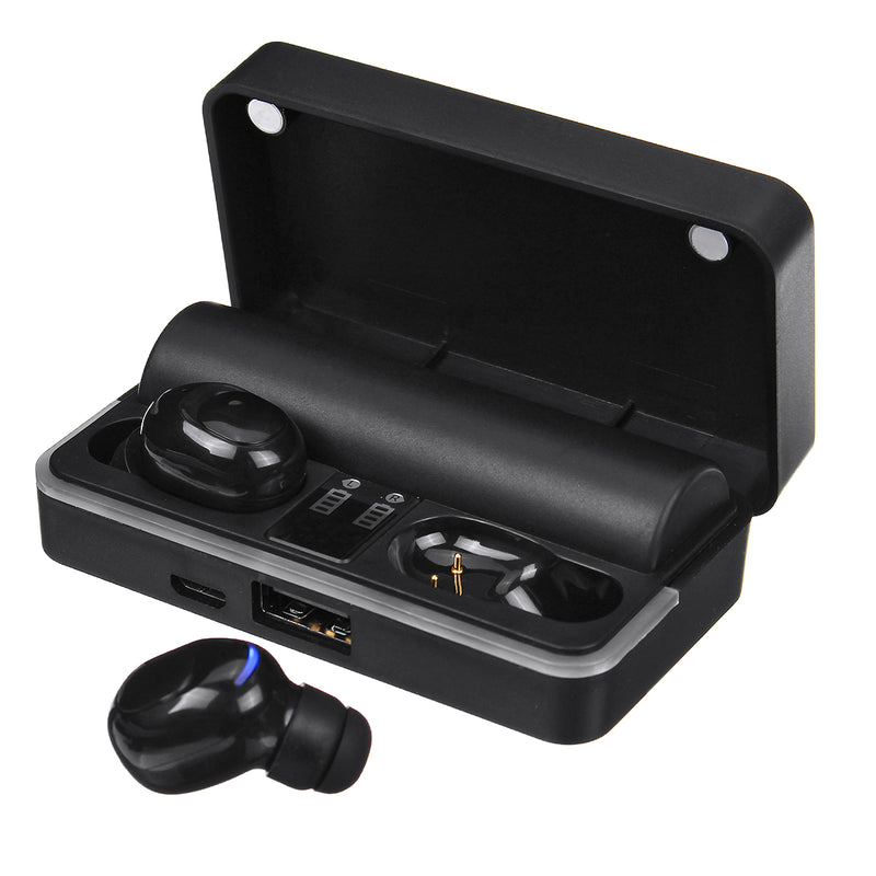 Portable TWS bluetooth 5.0 Earphone Wireless Earbuds 6D Heavy Bass LED Display IPX7 Waterproof Headphone with Mic for iPhone Xiaomi Huawei