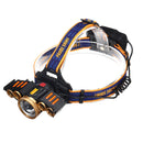 BIKIGHT 1500LM 5 LEDs Headlamp Aluminum Alloy Rotating Zoom Head Torch Waterproof Cycling Fishing Camping Lamp