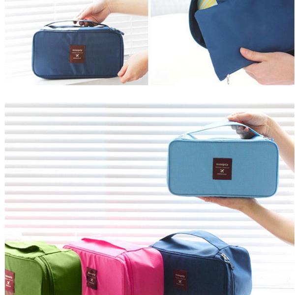 Fashion Double Layer Underwear Cosmetic Storage Bag Makeup Tool Box Multifunctional Storage Package