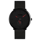 SKMEI 9185 Ultra Thin Simple Casual Style Men Wrist Watch Mesh Stainless Steel Strap Quartz Watch