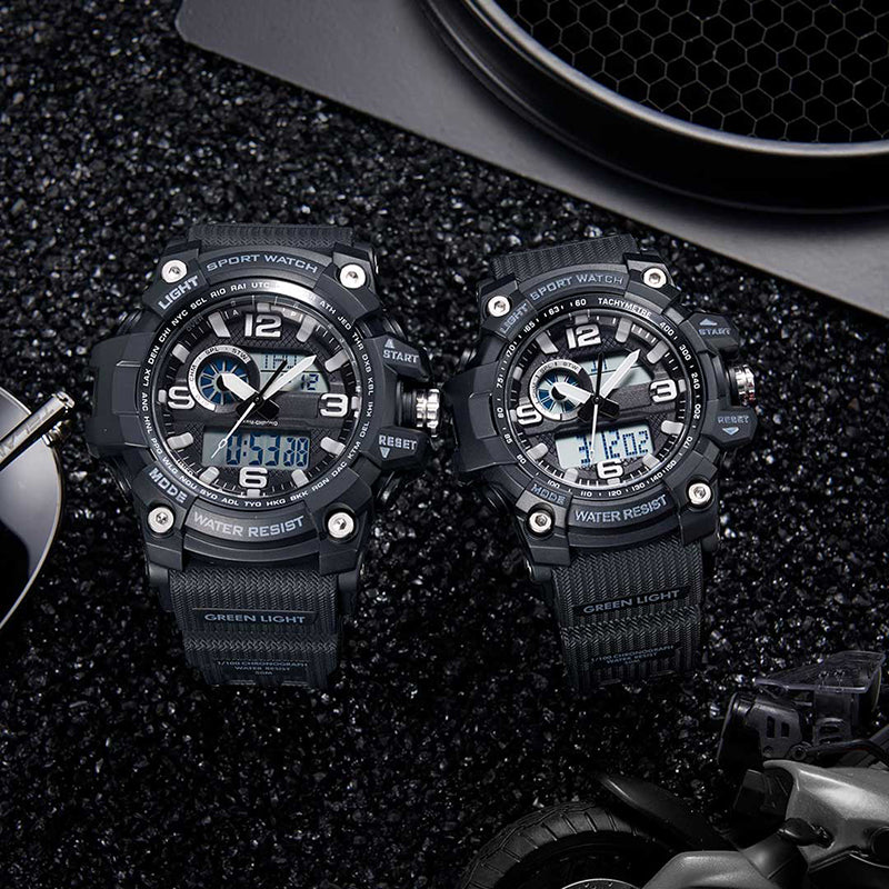 TwentySeventeen QingPai Luminous Display Calendar Alarm Clock Countdown 5ATM Waterproof Dual Display Digital Watch from Xiaomi Youpin