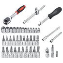 46Pcs 1/4inch Car Repair Socket Tools Set Spanner Ratchet Wrench Kit Hand Tools