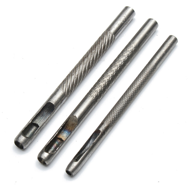 12Pcs Metal Hole Punches Snap Rivet Fasteners Tool Setter Base Set for DIY Leathercraft