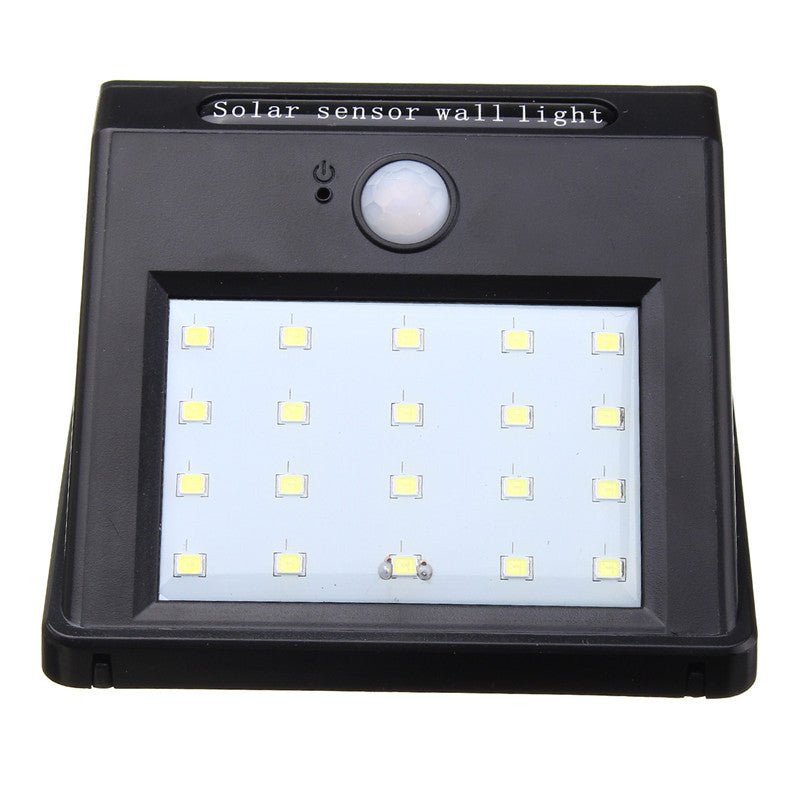 Solar Power 20 LED PIR Motion Sensor Wall Light Waterproof Outdoor Lamp