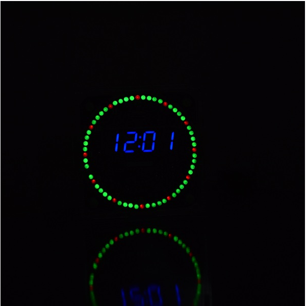 Geekcreit? Upgrade DIY EC1515B DS1302 Light Control Rotation LED Electronic Clock Kit Size 81x81x2mm