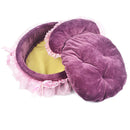 Luxury Princess Cat Bed Puppy Bed Sofa Purple Pink Lace Cat House Small Dog Kennel Warm Soft Pet Bed