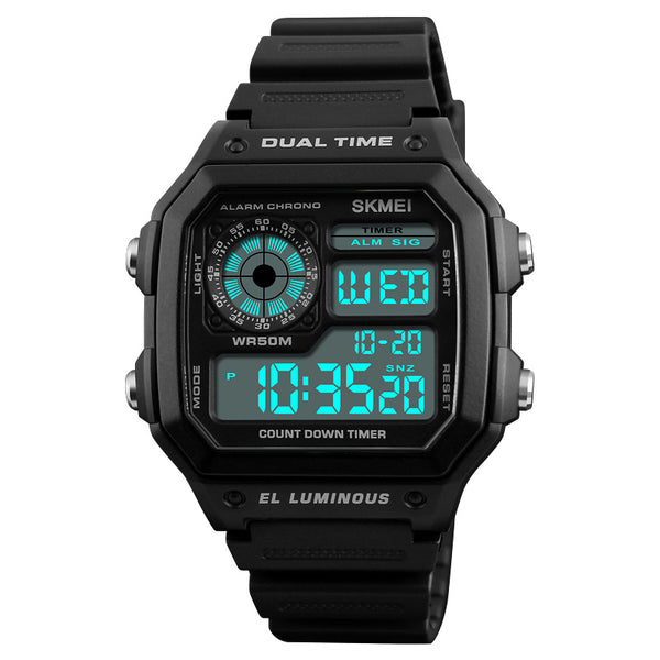 SKMEI 1299 Countdown Alarm Stainless Steel Waterproof Digital Watch