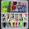 ZANLURE 101Pcs Fishing Lure Spinners Plugs Spoons Soft Bait Pike Trout Salmon+Box Set