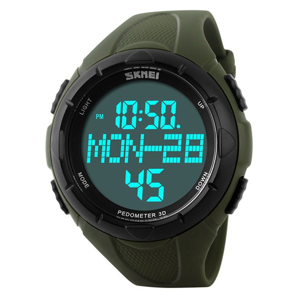 SKMEI 1122 Digital Watch Men Rubber Band Pedometer Outdoor Sport Men Wrist Watch