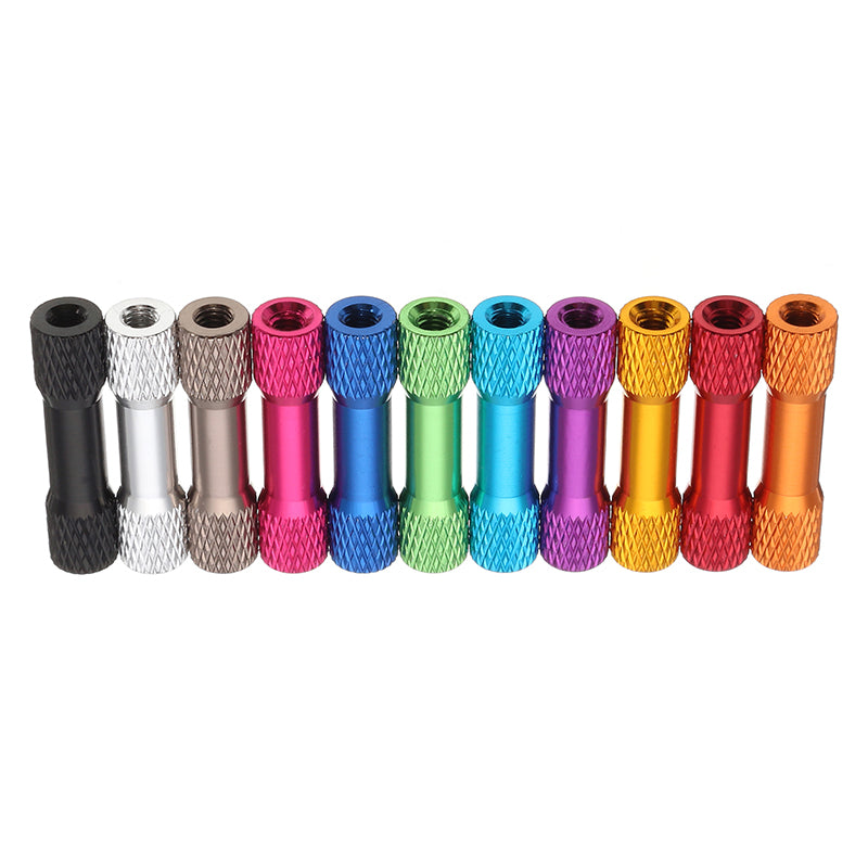 Suleve M3AR4 10Pcs M3 25mm Knurled Standoff Aluminum Alloy Multicolor