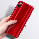 Cafele Laser Bling Gradient Color Scratch Resistant Tempered Glass Protective Case For iPhone X