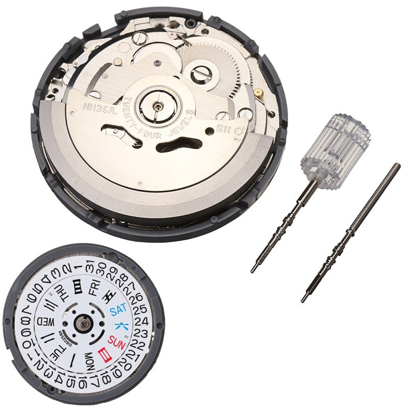 Japan Mechanical Automatic Watch Day Date Movement Wristwatch High Accuracy NH36