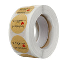 500PCS Kraft Paper Handmade With Love Sticker DIY Gifts Wrap Cookies Packaging Sticker