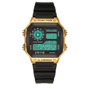 STRYVE S8013 Black Strap Luminous Display Alarm Clock Countdown Date Wekk Men Digital Watch