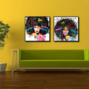 Miico Hand Painted Combination Decorative Paintings Girl Portrait Wall Art For Home Decoration