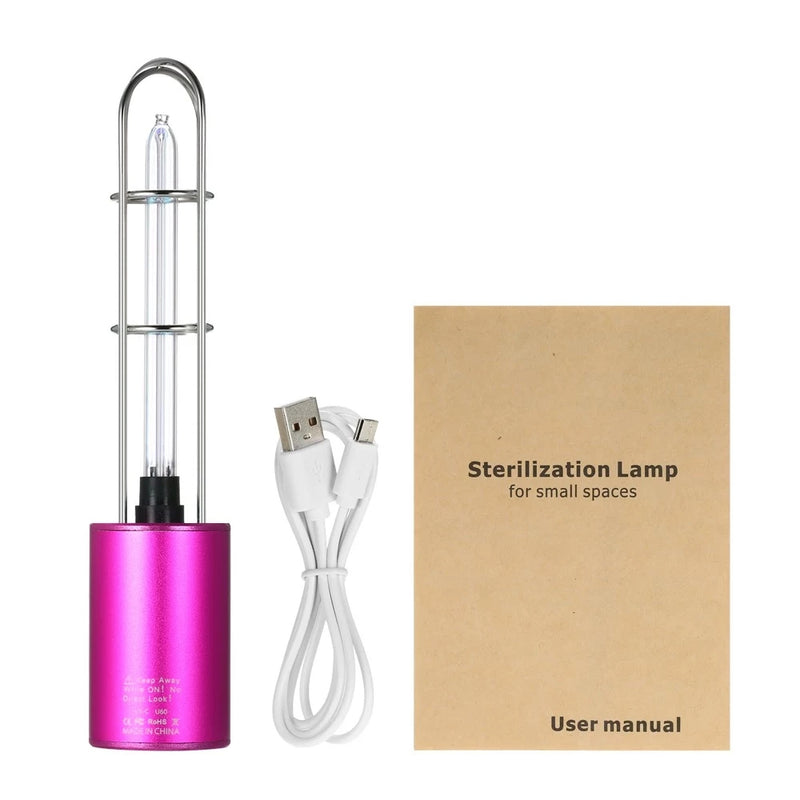 Rechargeable UV Sterilizer Light & Air Purifier DC5V Ultraviolet + Ozone UV Germicidal Lamp