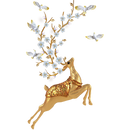Miico SK9345 Golden Deer Painting Sticker Wall Sticker Home Decorative Sticker Removable Sticker