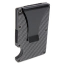 Slim Carbon Fiber Credit Card Holder RFID Blocking Metal Wallet Money Clip Case