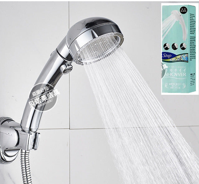 Hand-held Supercharged Shower Head With Switch Removable And Washable Japanese Style Drop-resistant Bathroom Water Heater Shower Head