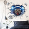 Miico Creative 3D Space Astronaut Cat Broken Wall PVC Removable Home Room Decor Sticker