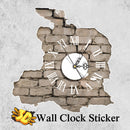 PAG STICKER 3D Wall Clock Decals Breaking Cracking Wall Sticker Home Wall Decor Gift