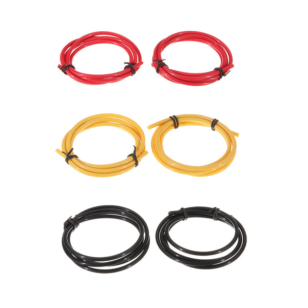 2*4mm 1M Black/Red/Yellow PTFE Tube with 8Pcs PC4-M10 + 8Pcs PC4-M6 Pneumatic Connector Kit for 3D Printer