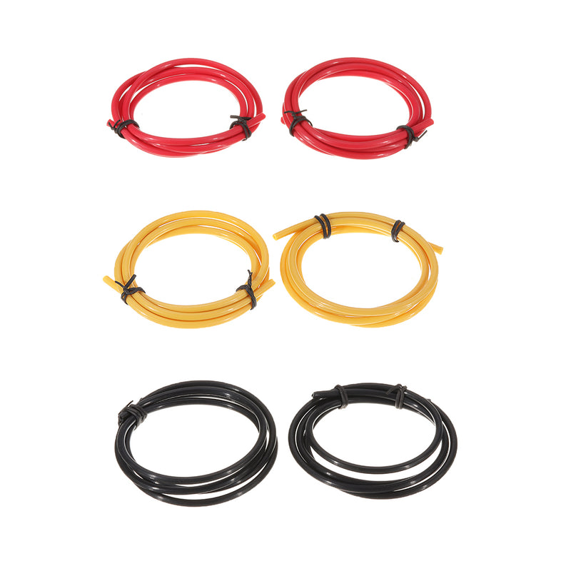 2*4mm 1M Black/Red/Yellow PTFE Tube with 8Pcs PC4-M10 + 8Pcs PC4-M6 Pneumatic Connector Kit for 3D Printer