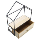 Wall Hanging Hexagonal Iron Shelf Decoration Wood Rack Shelves Twill Trellis Strip Bracket