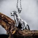 Personality Domineering Gold Silver Men's Chain Necklace Tiger Titanium Steel Pendant