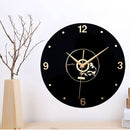 Emoyo ECY003 Musical Note Wall Clock Black CD Album 3D Wall Clock For Home Office Decorations