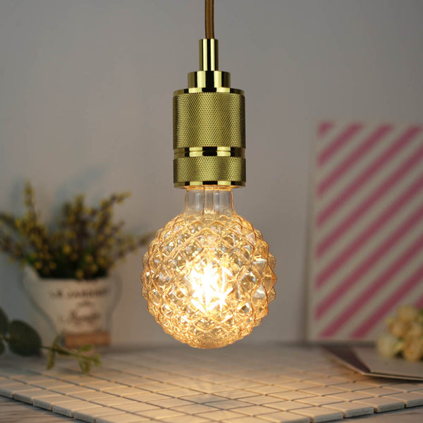 E27 4W G95 Pineapple Gold Glass Non-Dimmable Warm White Edison Retro LED Light Bulb AC220-240V