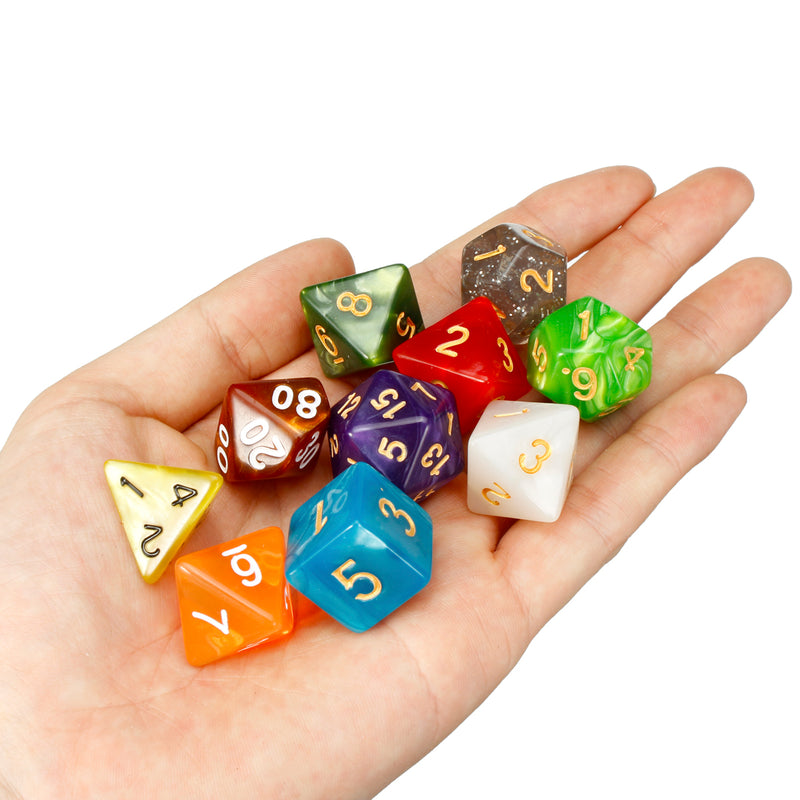 70Pcs Acrylic Polyhedral Dices Set Role Playing Game Dice Gadget for Dungeons Dragons D20 D12 D10 D8 D6 D4 Games