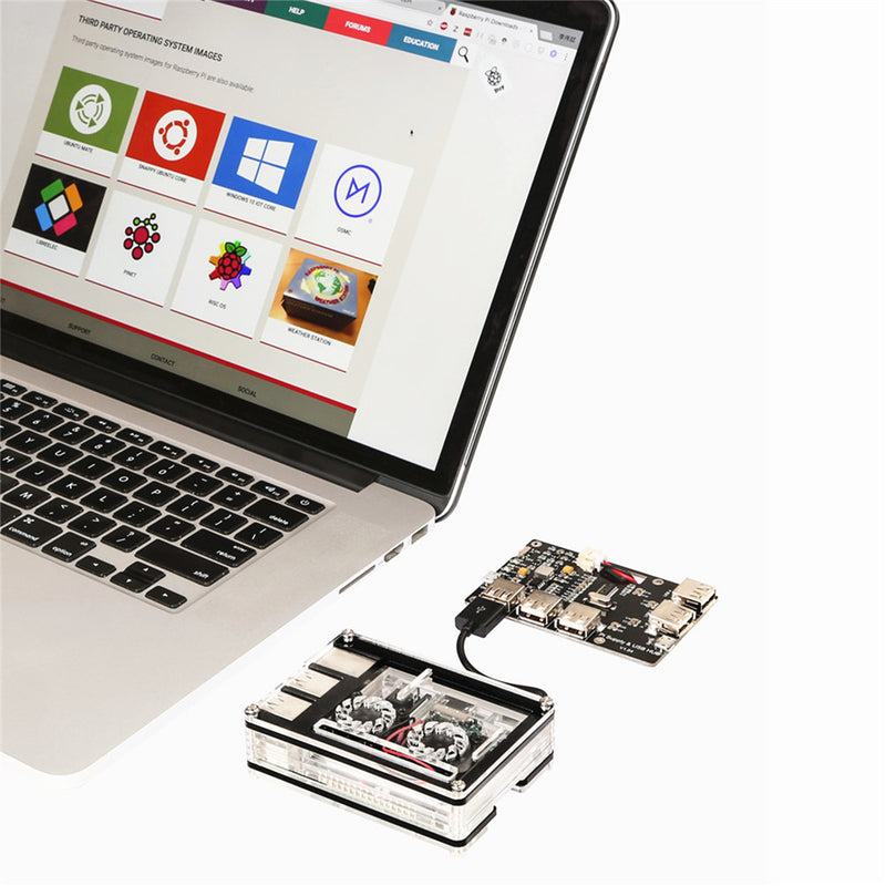 3-in-1 9 Layers Acrylic Case + Dual Fan + Copper Heatsink Kit For Raspberry Pi 3 Model B