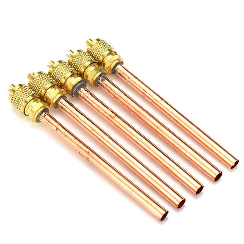 5pcs Metal One-way Air Valve Air Conditioning Refrigeration Service Access Valve 1/4 Inch
