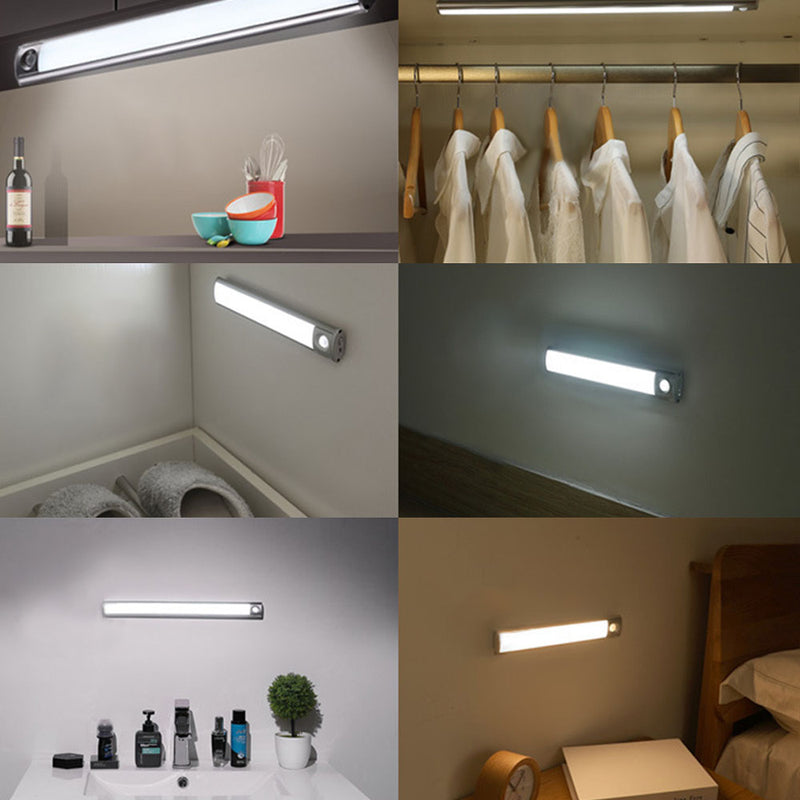 OneFire B110-120 LED Magnetic Cabinet Night Light Removable Human Body Sensor Lamp for Kitchen Hallway Cabinet Bedside