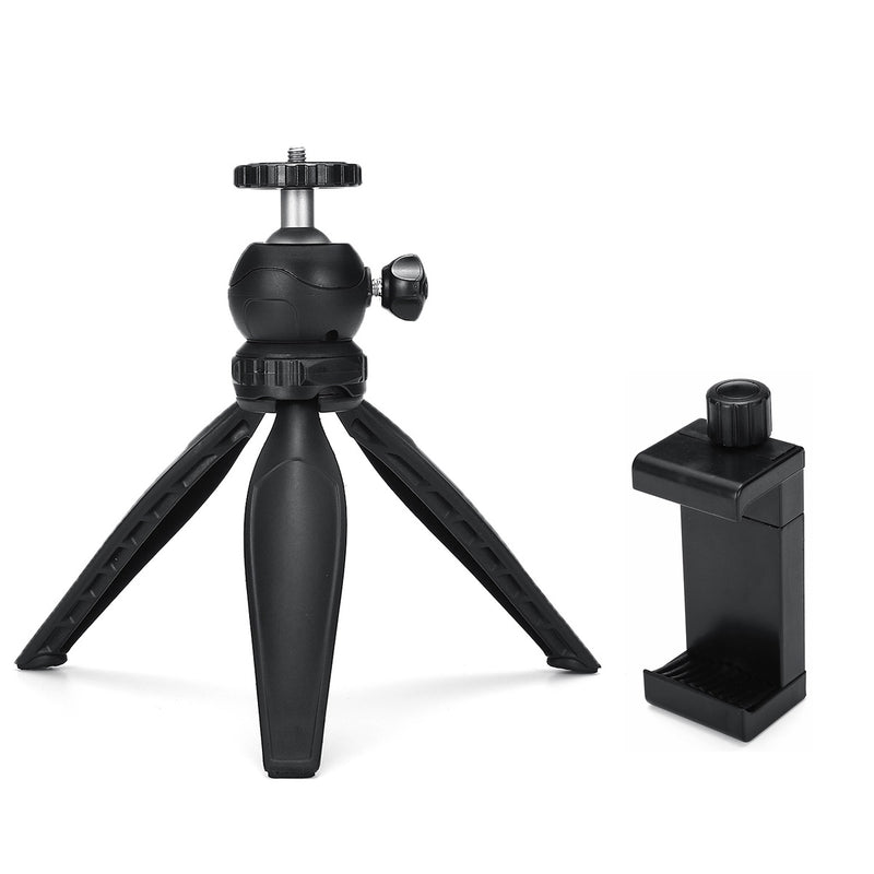 Mini Multi-angle Rotation Handheld Selfie Stick Tripod for Sports Camera Tabletop Smartphones With Phone Clip