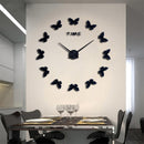 Large 3D DIY Wall Clock Home Decor Mirror Sticker Art Clock