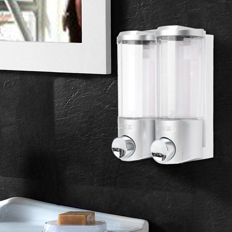 2x400ml Bathroom Kitchen Wall Mount Soap Dispenser Liquid Lotion Bottle Shampoo Shower Container