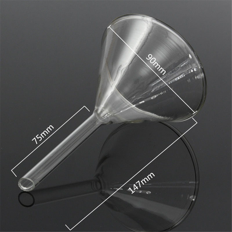 40/50/60/75/90/120mm Lab Glass Funnel Short Stem Thick Glass Multiple Size