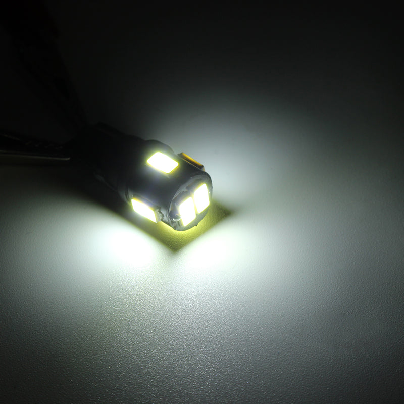 10PCS T10 W5W LED Side Marker Lights Interior Bulbs 240LM 6000K White