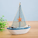 Mediterranean Style 14cm Boat Sailing Model Handmade Creative Home Decoration Decoration Ornament