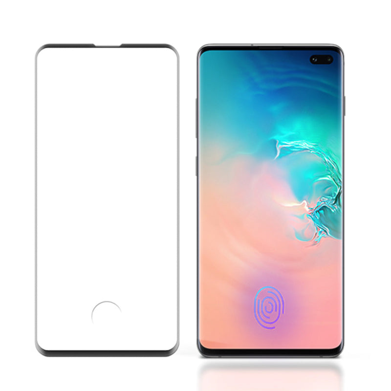 BAKEEY Ultrasonic Fingerprint Unlock 3D Curved Edge Full Glue Tempered Glass Screen Protector for Samsung Galaxy S10 Plus 6.4
