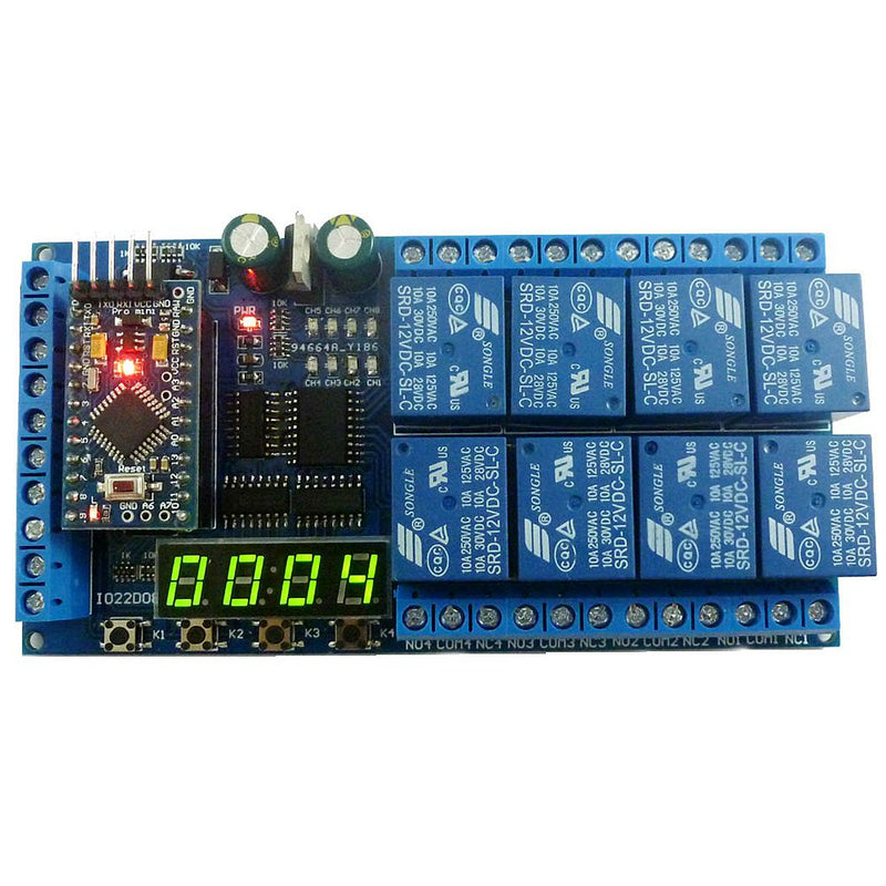 DC 12V 8 Channel Pro mini PLC Board Relay Shield Module Multifunction Delay Timer Switch Board Geekcreit for Arduino - products that work with official Arduino boards