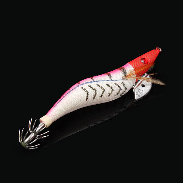 13.5cm Luminous Fish Hook Fluorescent Wooden Shrimp Squid Cuttlefish Octopus False Bait