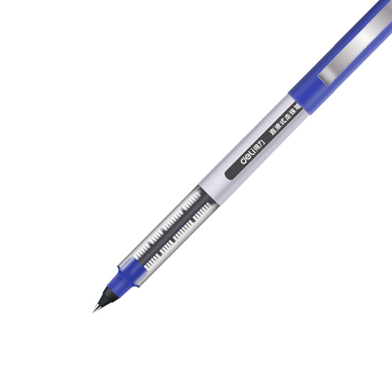 DELI S656 Direct Liquid Ballpoint Pen Office 0.5mm Signature Pen Student Examination Carbon Pen 12 Pcs Per Pack