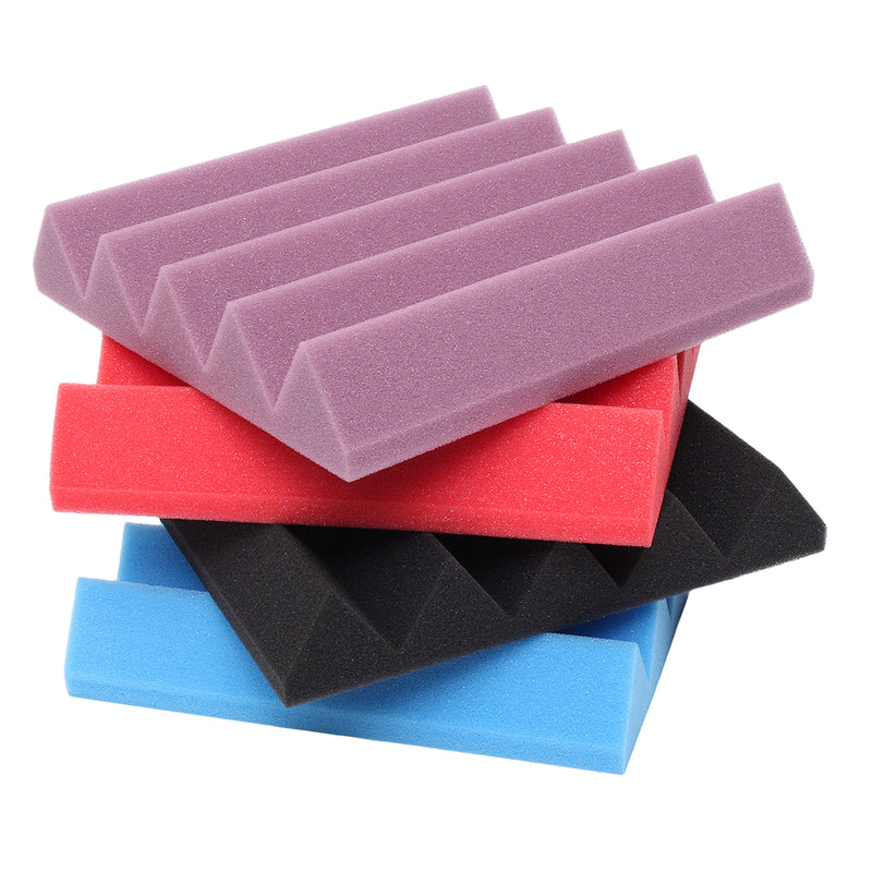 6Pcs 25x25x5cm Acoustic Wedge Foam Tile Sound Absorption Panel Soundproof
