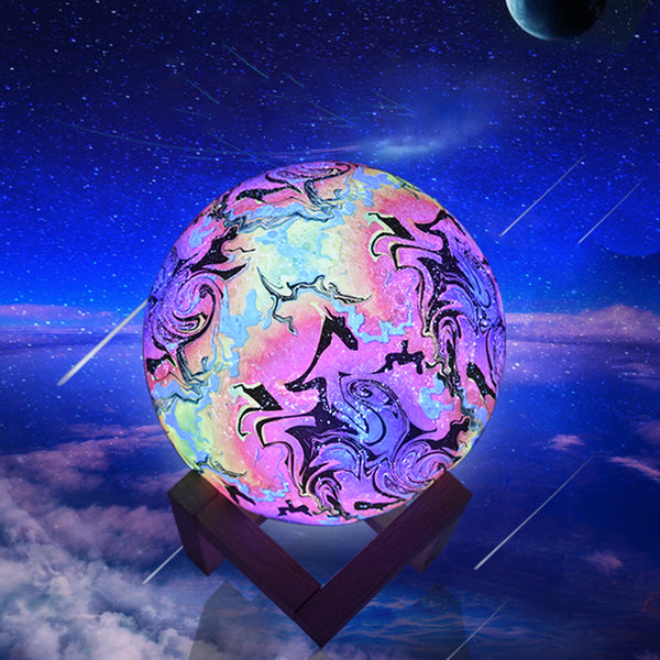 3D Printing Moon Lamp Christmas Decorations Space LED Night Light Remote Control USB Rechargeable Gift