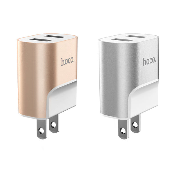 HOCO C47 2.1A Dual USB Fast Charging USB Charger Adapter For iPhone 8Plus XS 11Pro Huawei P30 Pro - US Plug